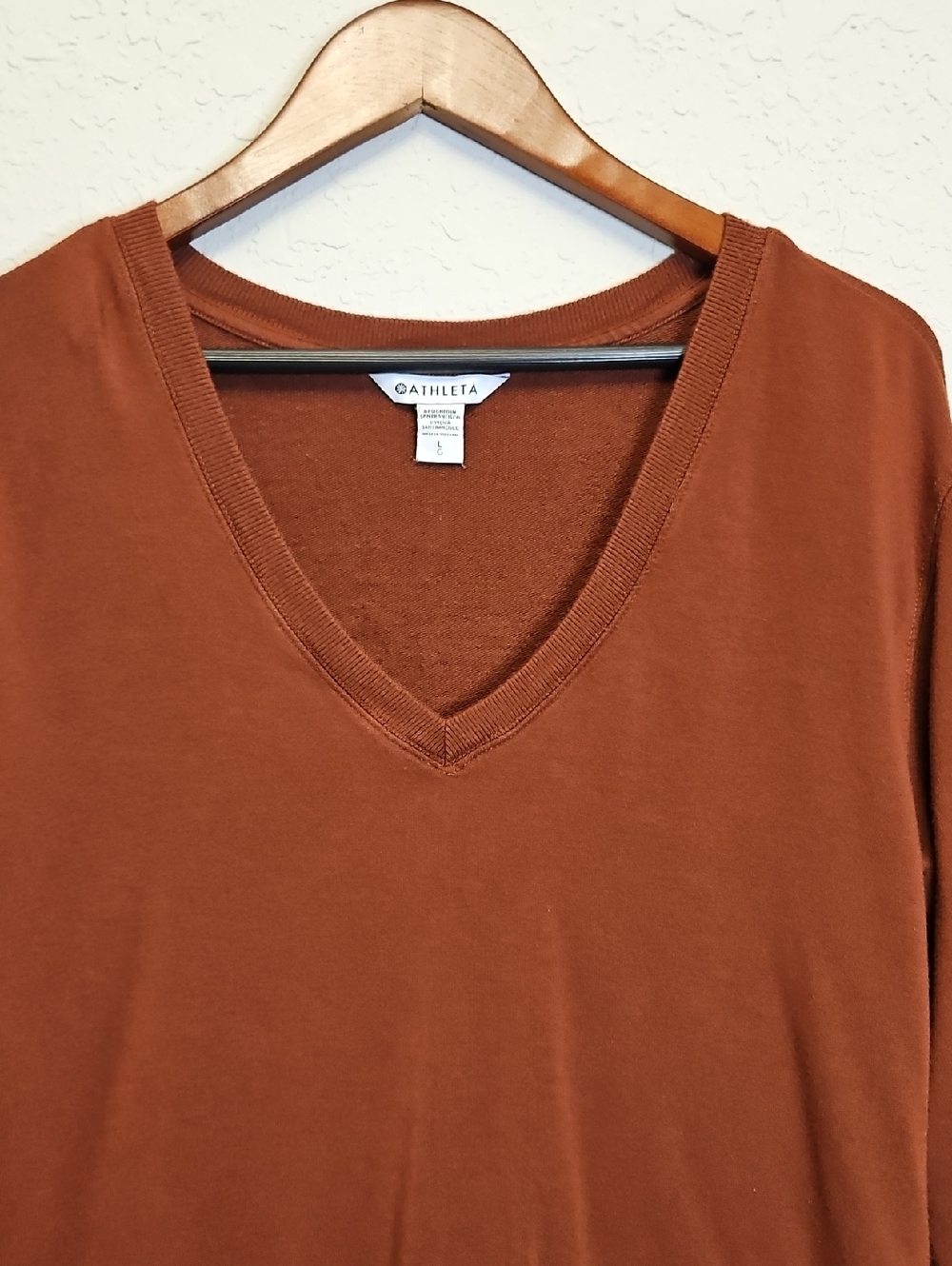 Athleta Sunrise V Neck Sweatshirt, Size Large, Color Is Rust/Brown - Picture 5 of 14
